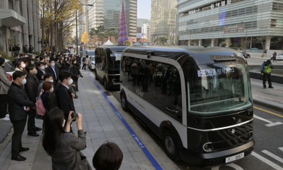 Corea experimenta autobuses parecidos a un “lego” sin conductor