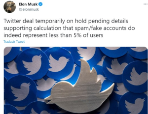 Elon Musk revolucionó los portales de noticias con la adquisición de Twitter, pero ahora la compra está en “standby”